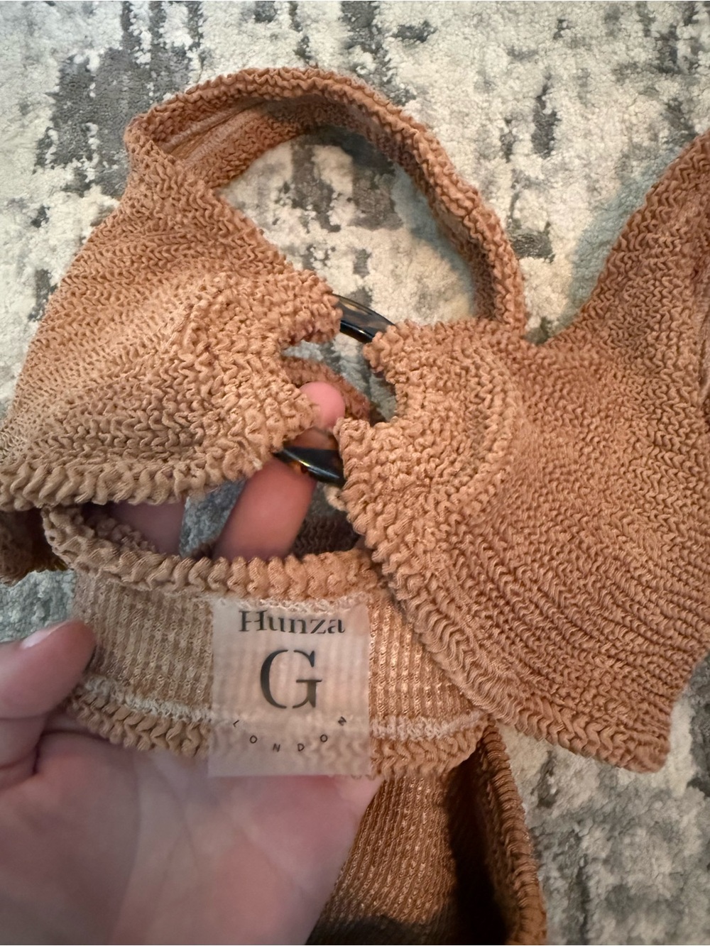 NWOT Hunza G Nadine Bikini in Metallic Cocoa - Picture 6 of 6